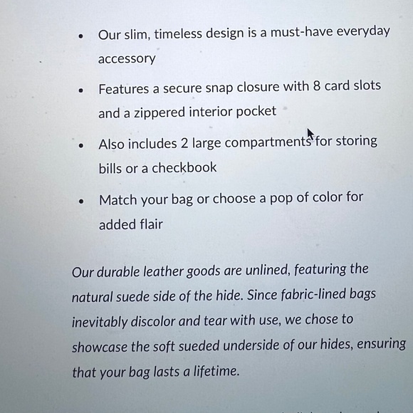 Portland Leather Goods Women's Bifold Wallet Ultra Violet Metallic NEW - Picture 3 of 6